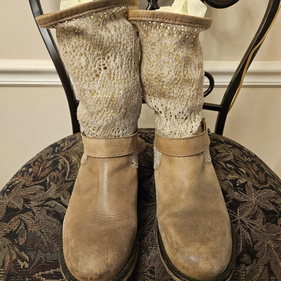 Free People Shoes - Free People Distressed Crochet Shaft Boots